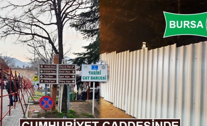 Bursa Cumhuriyet Caddesi'nde yıkım