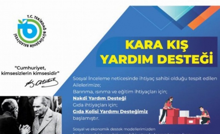 Tekirdağ Büyükşehir'den kış yardımı 