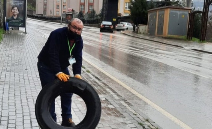 Kocaeli İzmit Belediyesi, atık lastikleri geri dönüştürüyor