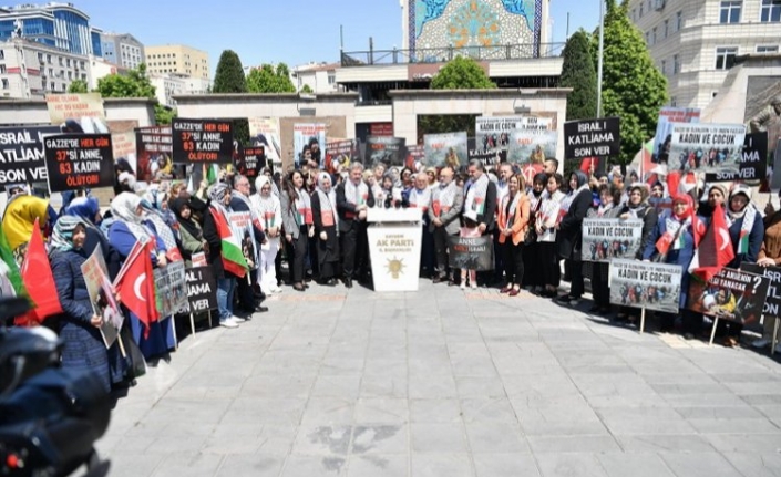 AK Kayserili kadınlar Gazze için toplandı