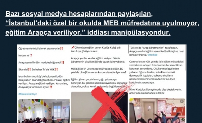 İletişim: Özel okulda müfredata uyulmuyor iddiaları manipülasyon