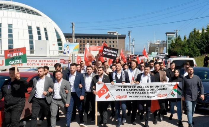 Kocaeli'de üniversite öğrencilerinden İsrail protestosu