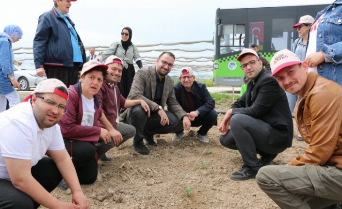 Sakarya'nın özel öğrencileri fideleri toprakla buluşturdu