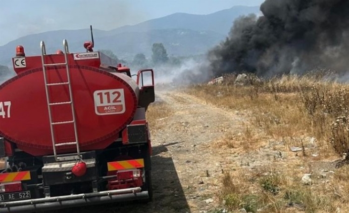 Düzce'de çöplük alanda yangın