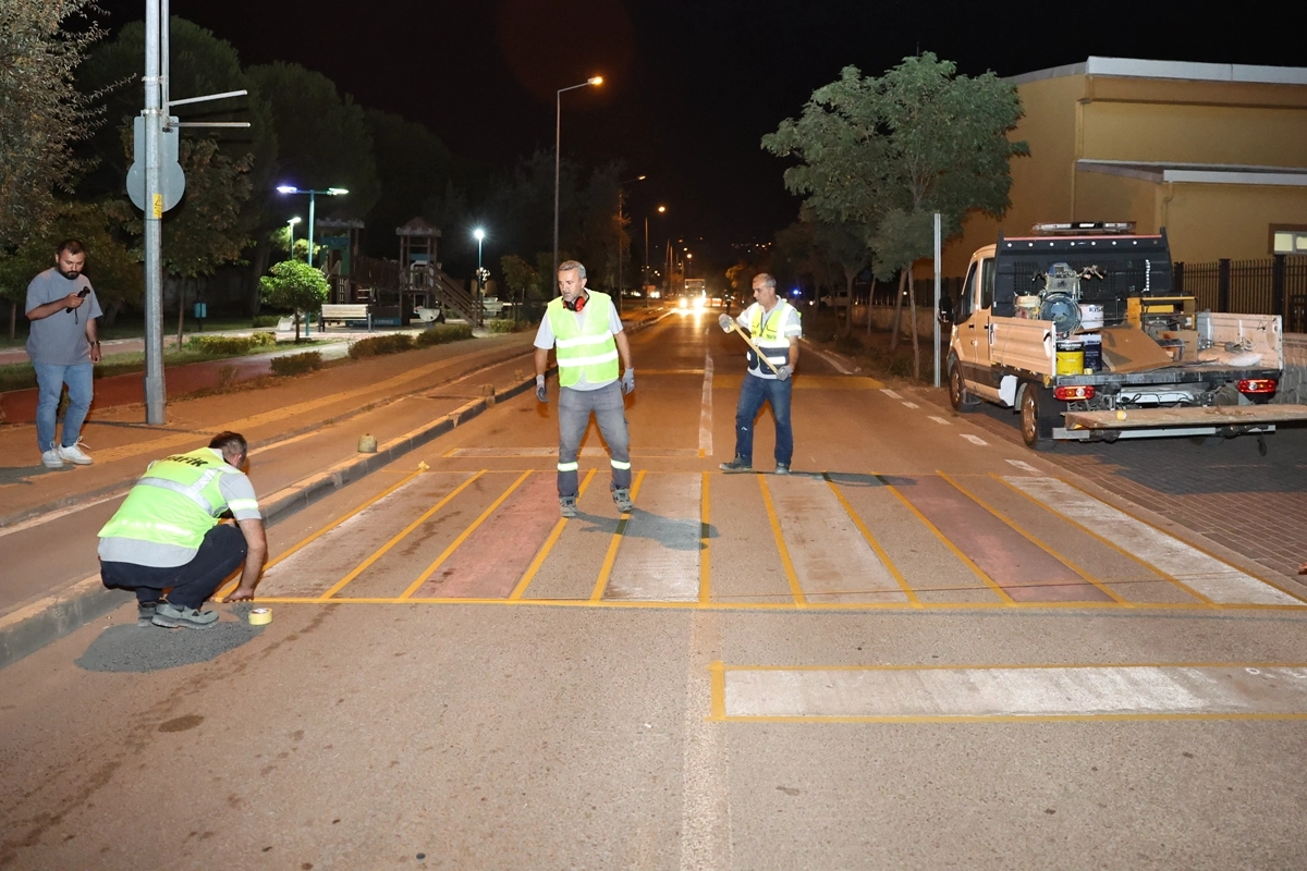 Nilüfer'de yol güvenliği için gece mesaisi