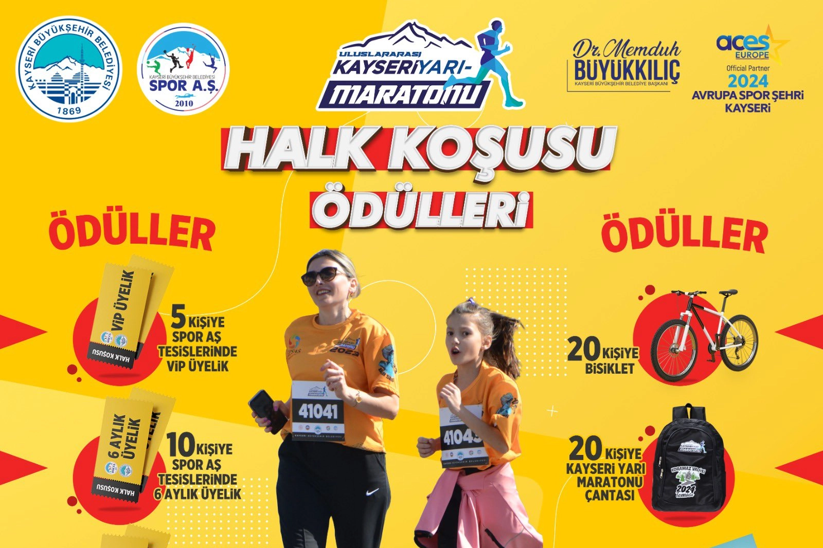 Büyükşehir’in 4. Uluslararası Yarı Maratonu’ndaki halk koşusunda hediye yağmuru