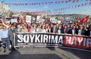 Gemlik’te Gazze’ye destek yürüyüşü