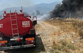 Düzce'de çöplük alanda yangın